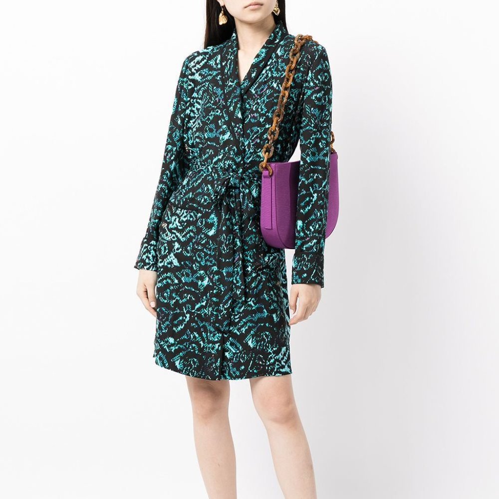 NWT Diane Von Furstenberg Snake Print Wrap Dress Medium Office to Party